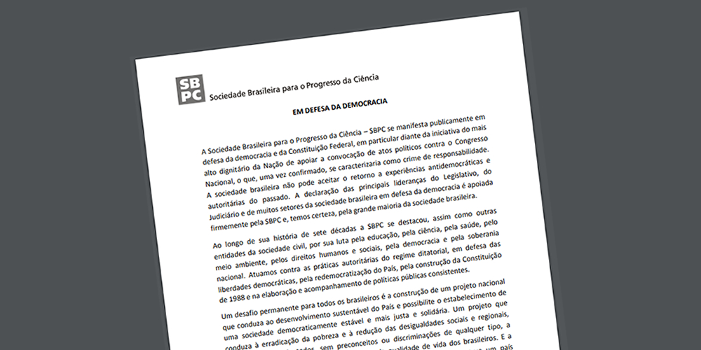 SBPC divulga nota em defesa da democracia