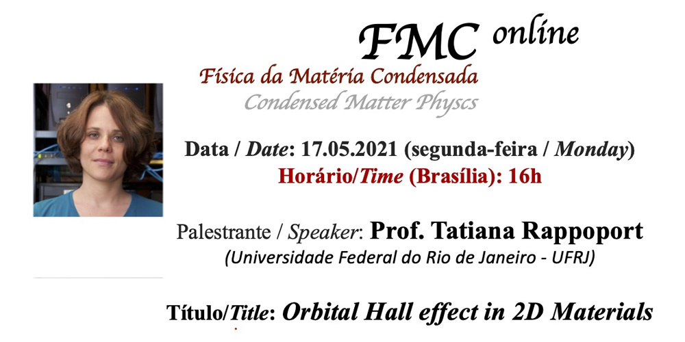 FMC Online – Tatiana Rappoport (Instituto de Física, UFRJ)