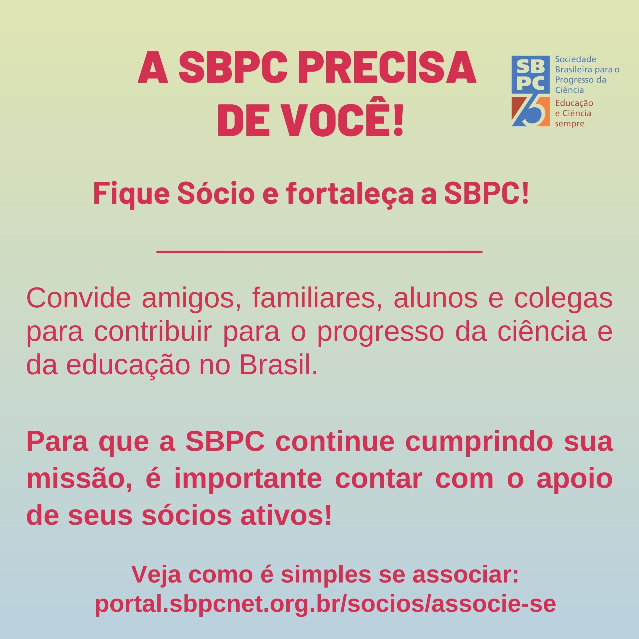 Carta convite aos associados das Sociedades Afiliadas à SBPC