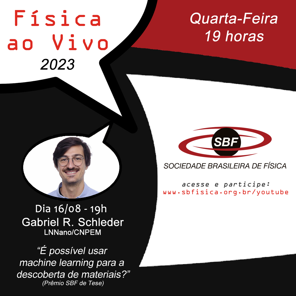 Física ao Vivo – Gabriel R. Schleder – É possível usar machine learning para a descoberta de materiais?